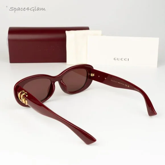 Gucci Women Sunglasses Burgundy Red Oval GG1829SK 003 NEW  display picture 1